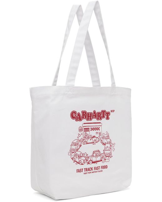 Carhartt White Canvas Graphic Tote for men