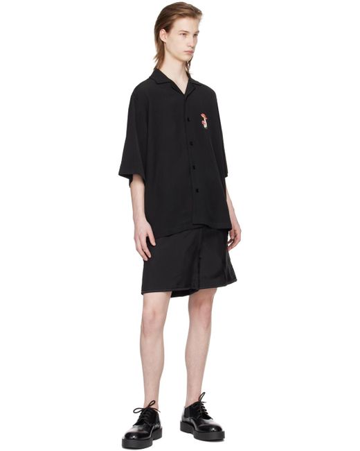 Jil Sander Black Oversized Reversible Shorts for men
