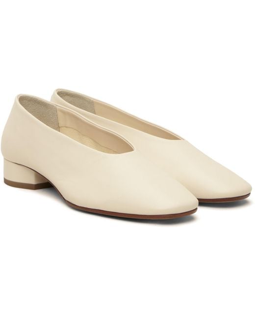 Aeyde Natural Off- Delia Low-Heeled Ballet Heels