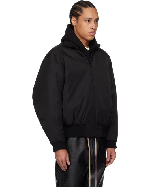 Fear Of God Black Nylon Wool Bomber Jacket for men