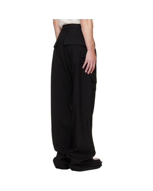 Rick Owens Black Tower Stefan Cargo Pants for men