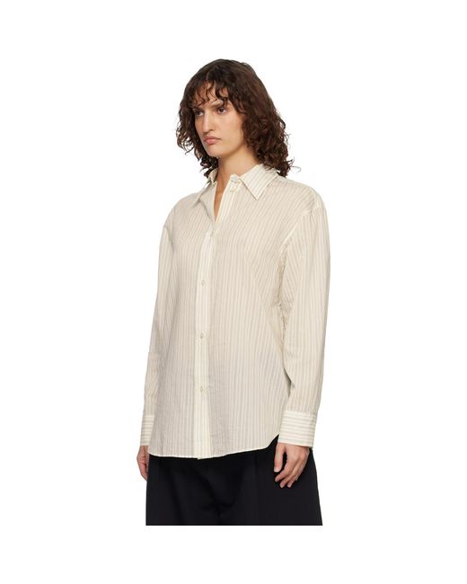 Studio Nicholson Black Off- Classic Oversized Sheer Shirt
