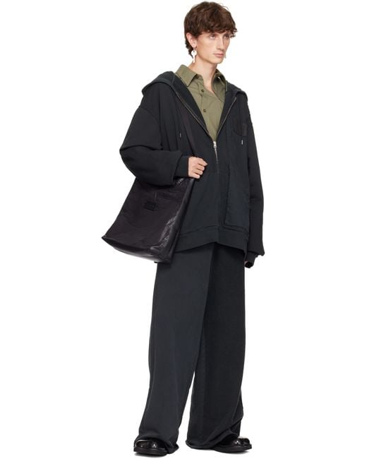 メンズ MM6 by Maison Margiela クランチドナイロン ショルダーバッグ