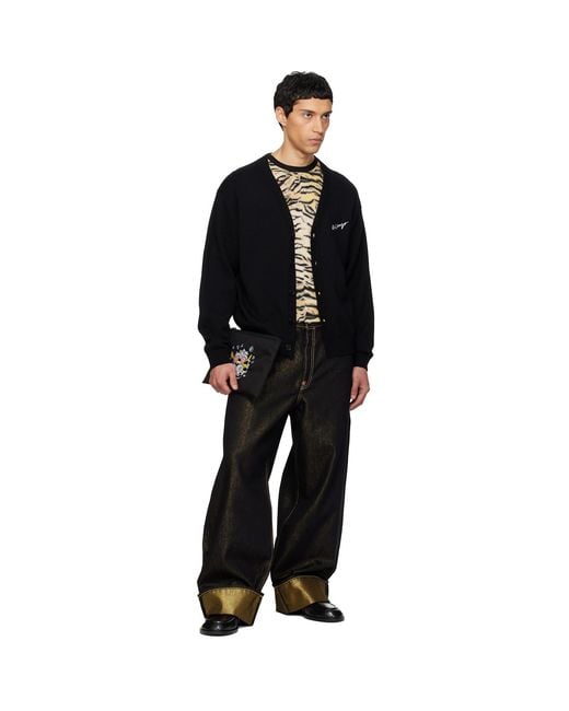 KENZO Black Paris Wild Tiger' Large Pouch for men