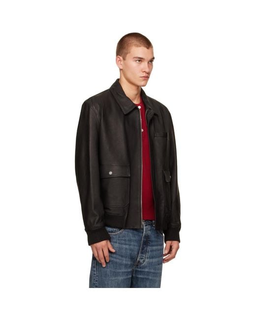 Carrera Black Coda Leather Jacket for men