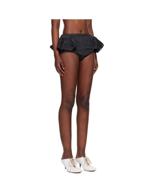 Dries Van Noten Black Ruffled Briefs