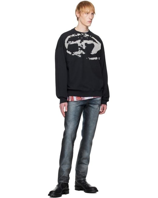メンズ DIESEL ブラック-Boxt-N5 スウェットシャツ Black