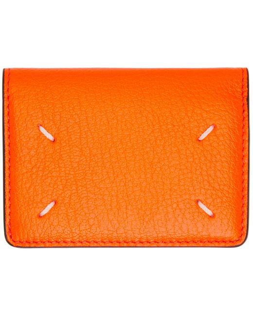 Maison Margiela Orange Leather Wallet for men
