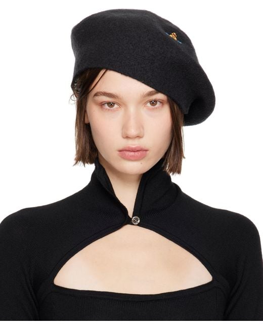 帽子 Vivienne Westwood beret Vivienne Westwood Orb Beret Hat Beige Logo Cap Size S - M