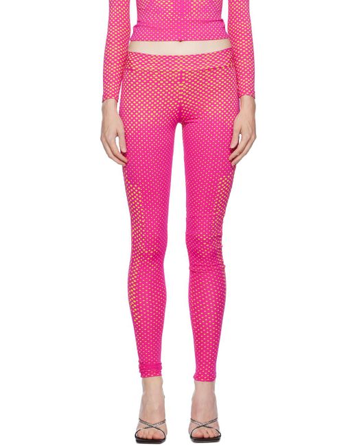 Sinead Gorey Pink Laser-cut leggings