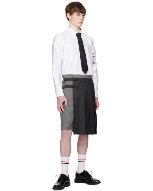Thom Browne Black Geese 4-Bar Pinstripe Oxford Shirt for men