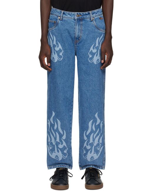 Dime Blue Flamepuzz Jeans for men