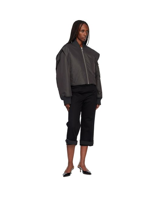 Jean Paul Gaultier Black Hidden Hood Detail Bomber Jacket