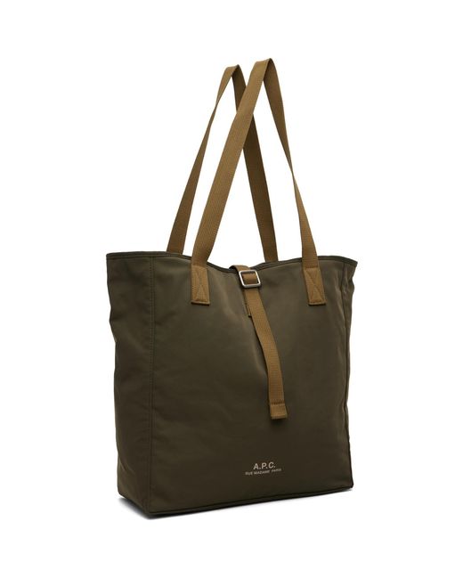A.P.C. Green Khaki Archive Tote for men