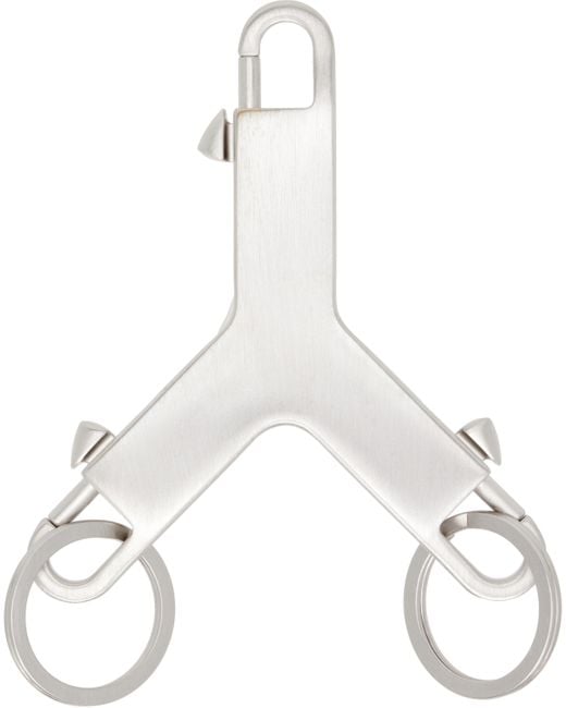 Rick Owens White Concordians Cerberus Keychain for men