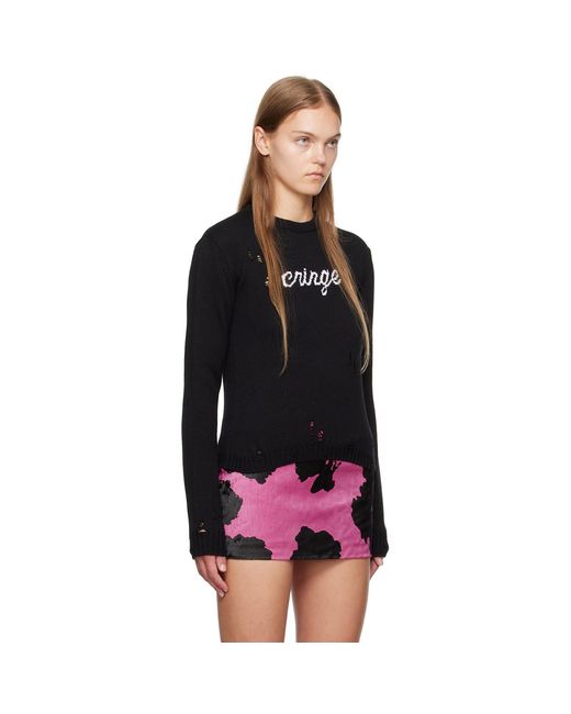 Pull 'cringe' noir Gcds en coloris Black