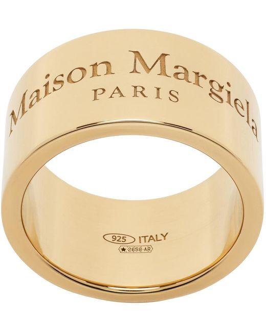 Maison Margiela Metallic Gold Thick Band Ring for men