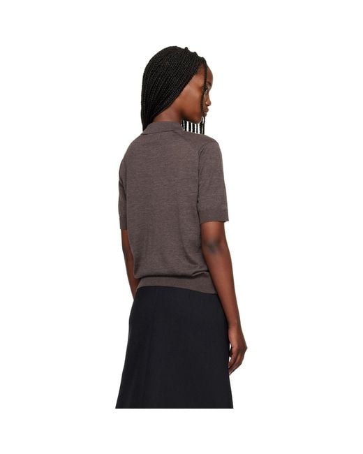Loulou de Saison Black Migo Fluid Cashmere Polo