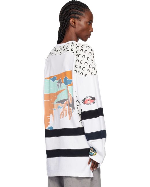 T-Shirt De Hockey À Manches Longues Graphique En Jersey Régénéré MARINE SERRE en coloris White