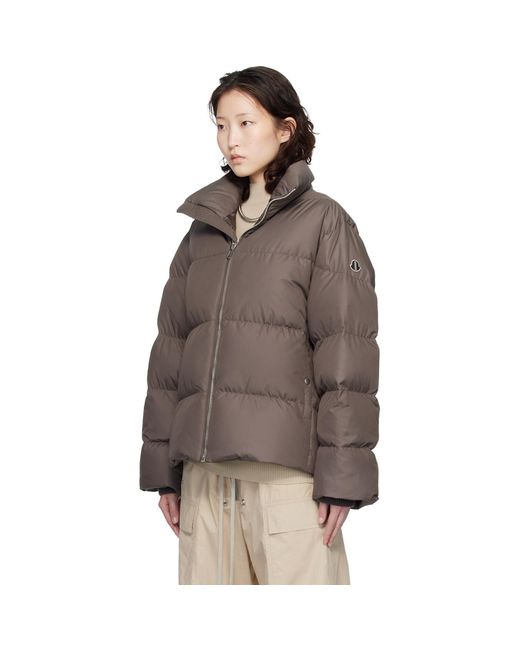 Rick Owens Brown Moncler + Taupe Cyclopic Down Jacket