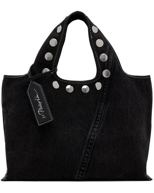 3.1 Phillip Lim Black Denim Mini Market Tote