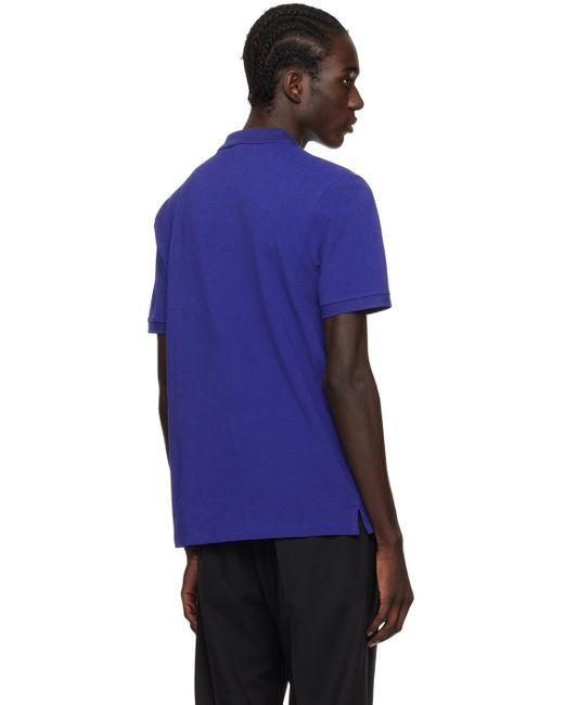 Polo bleu à logo contrecollé HUGO pour homme en coloris Purple