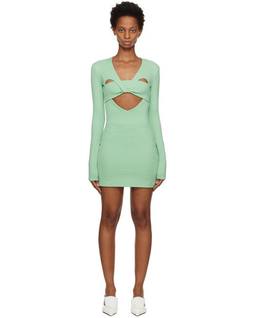 Robe courte verte à monogrammes Ambush en coloris Green