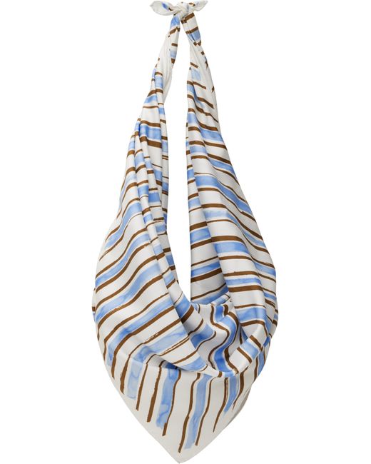 【関税込み】Bottega Veneta ホワイト＆ブルー Foulard バッグ Bottega Veneta: White & Blue Foulard Bag | SSENSE