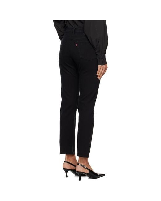 Levi's Black High-Rise Straight-Leg Denim Jeans
