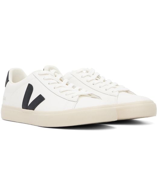 Veja Black Campo Leather Sneakers for men