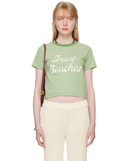 Bode Green Off- 'truro' Stripe T-shirt