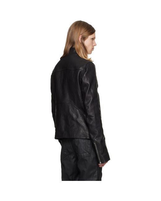 Rick Owens Black Tower Release Leather Jacket for men