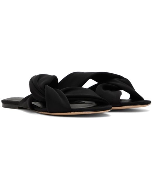 STUDIO AMELIA Black Loop Flat Sandals
