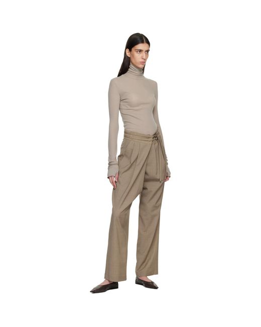LE17SEPTEMBRE Natural Overwrap Wide Trousers