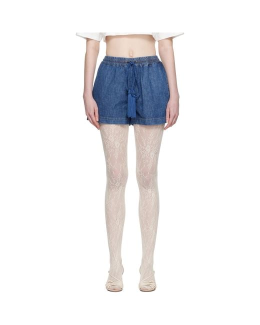 Valentino Blue Denim Chambray Shorts