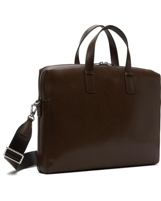 Paul Smith Black Leather Folio Briefcase for men