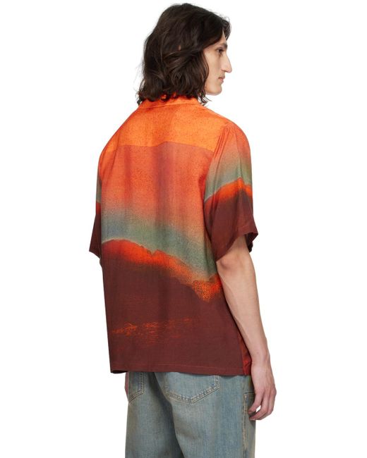 M I S B H V Orange 'Walking On A Dream' Shirt for men