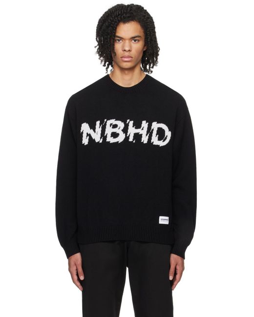 Neighborhood Black Intarsia Sweater for men