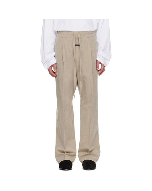 Fear Of God Natural Drawstring Straight Trousers for men