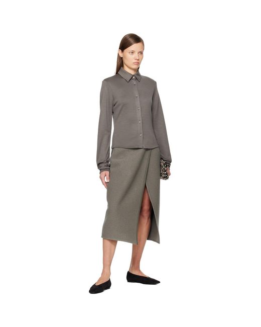 Rier Gray Walker Midi Skirt