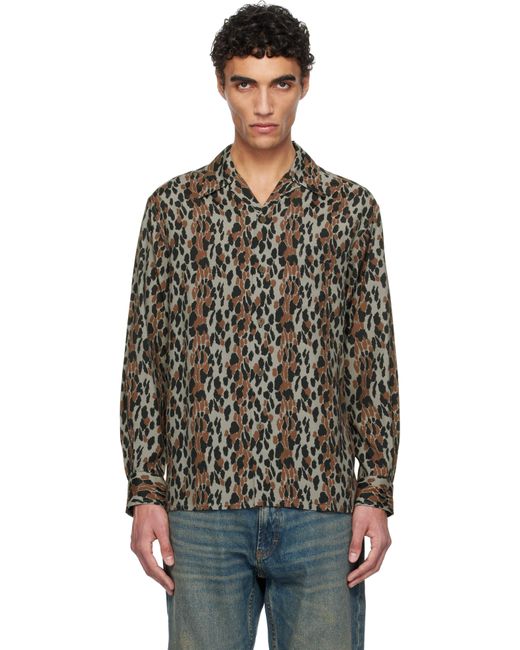 Wacko Maria Black Leopard Shirt for men