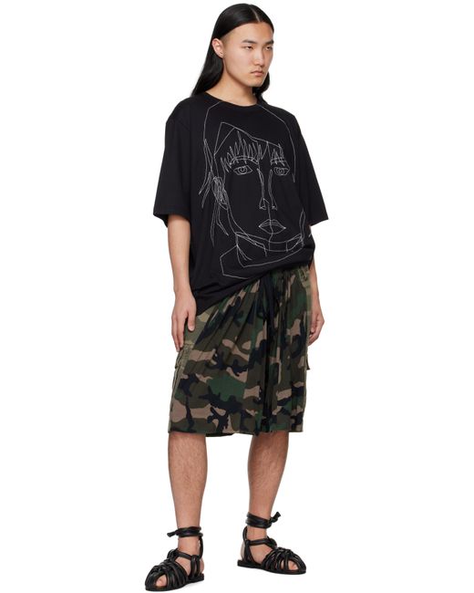 メンズ Bless カーキ 'Overcamoujerseyshorts' 迷彩 ショートパンツ Black