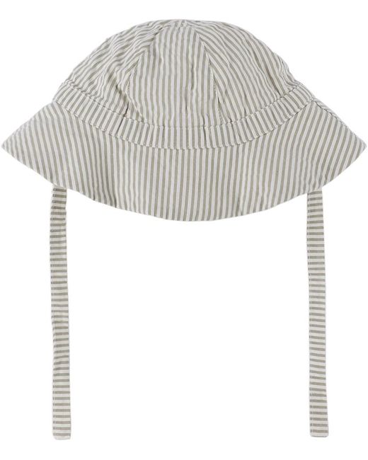 Petit Bateau White Baby & Striped Bucket Hat