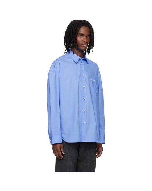 Wooyoungmi Blue Oversized Cotton Shirt for men