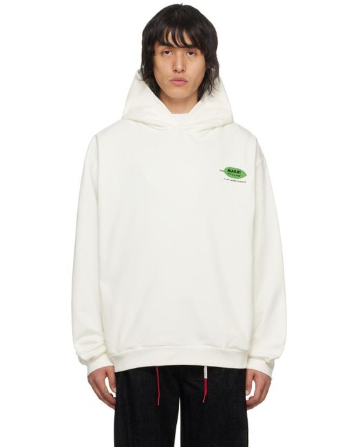 Marni White Flower Puzzle Hoodie for men