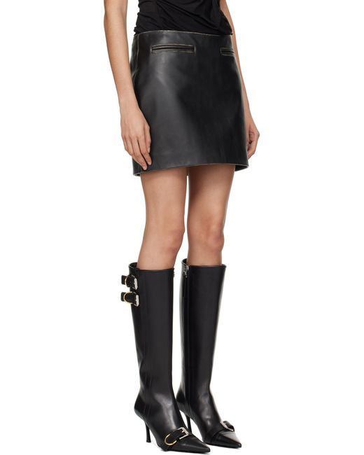 032c Black Uma Leather Miniskirt