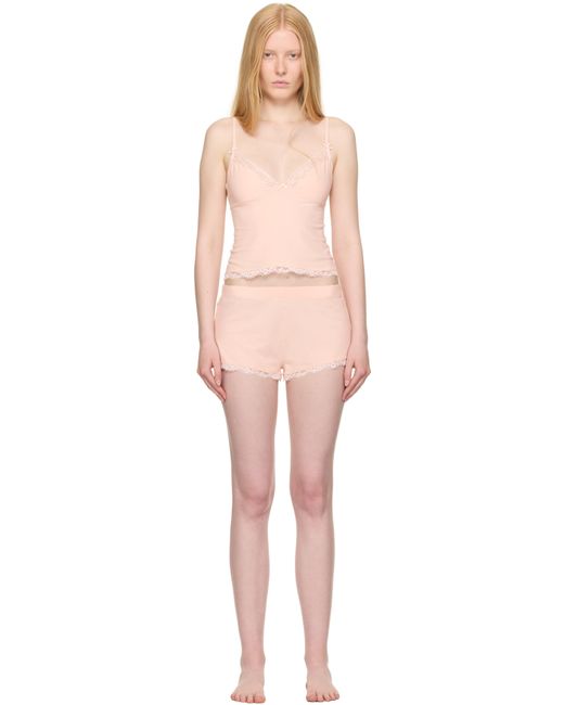 Ensemble De Camisole Et Short Roses À Garnitures En Dentelle Skims en coloris Black