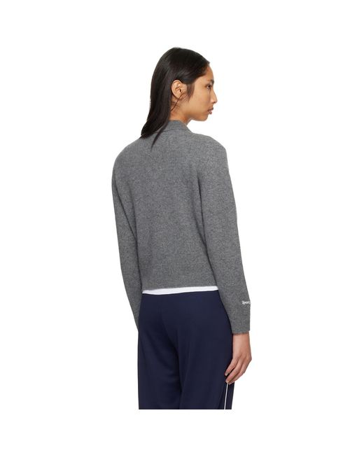 Sporty & Rich Gray Sportyrich Heritage Yankees Serif Cashmere Polo