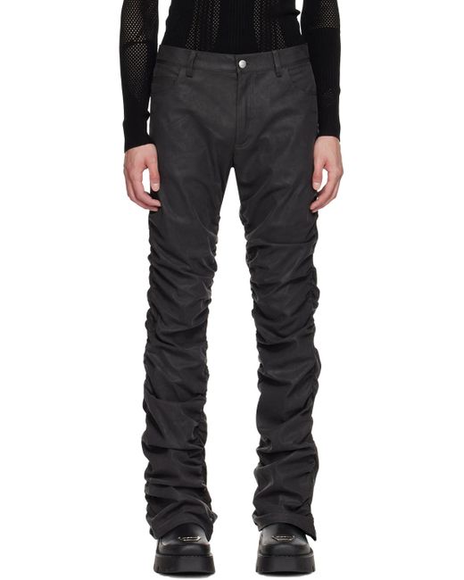 Pantalon noir en cuir synthétique à effet ruché M I S B H V pour homme en coloris Black