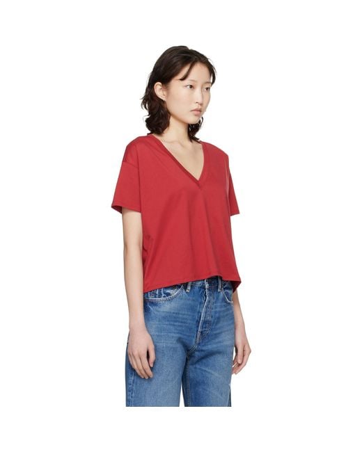 Loulou de Saison Red 'Faaa Lds' V-Neck T-Shirt